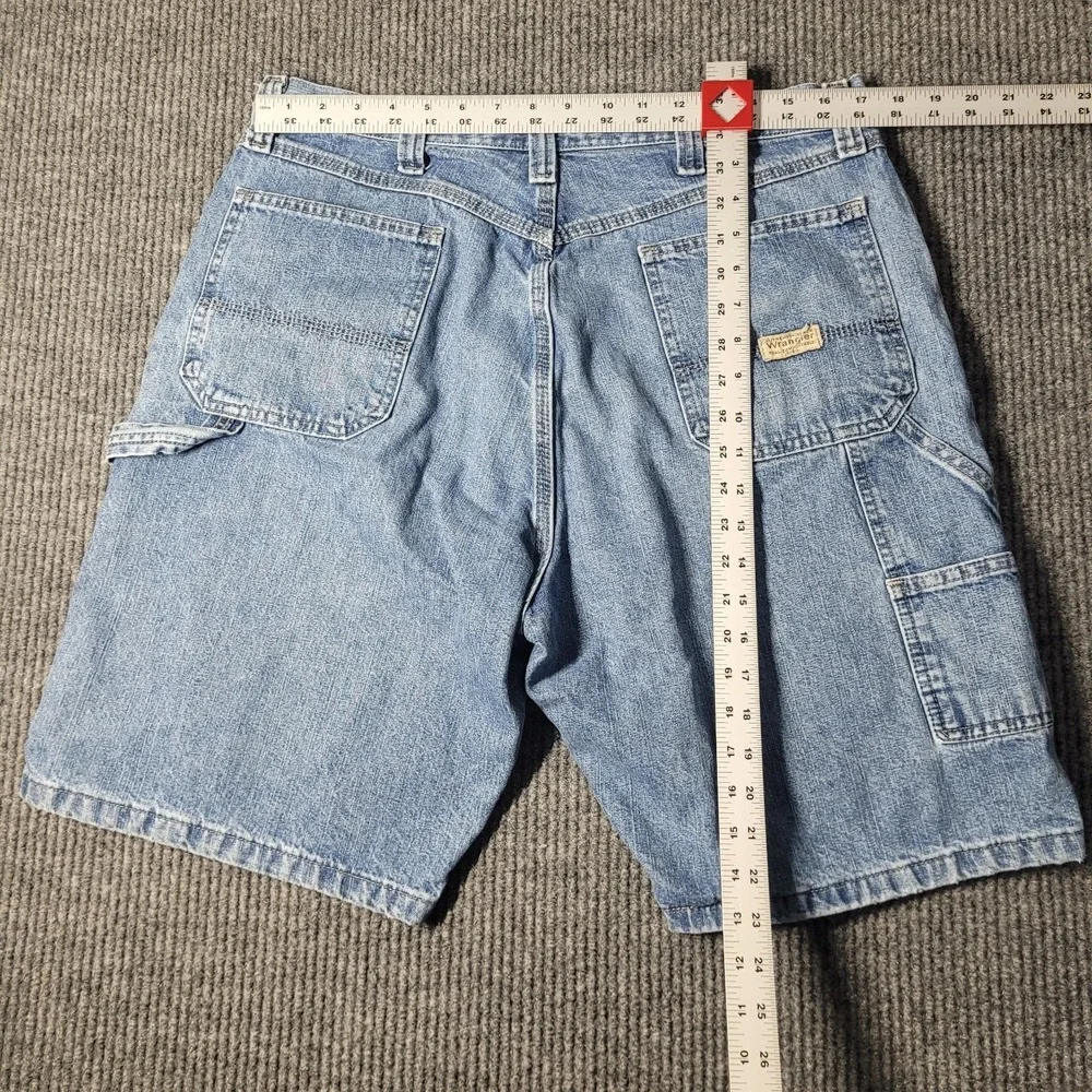 2 Pair Wrangler Carpenter Shorts‎ Denim Size 36 Men Blue Jean Shorts Work Wear